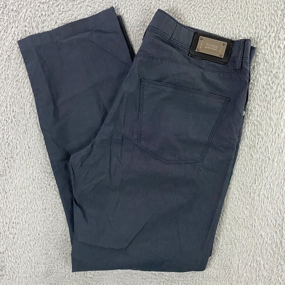 Hugo Boss Pants Mens 34x30 Straight Leg 5-Pocket Cotton blue - Picture 1 of 10